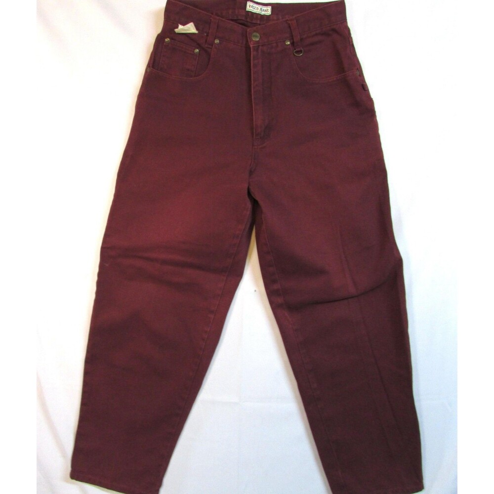 Vasco Jeans Jeans Womens 11/12 Red High Rise Tapered Relaxed Denim 100% Cotton